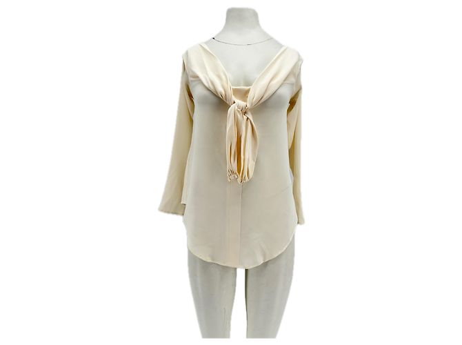 Blusa in seta Longchamp Beige