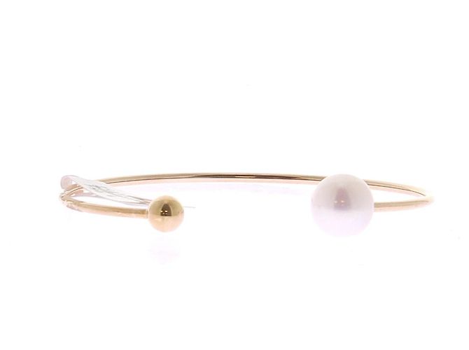 Autre Marque Pulsera de oro amarillo y perla de agua dulce Dorado