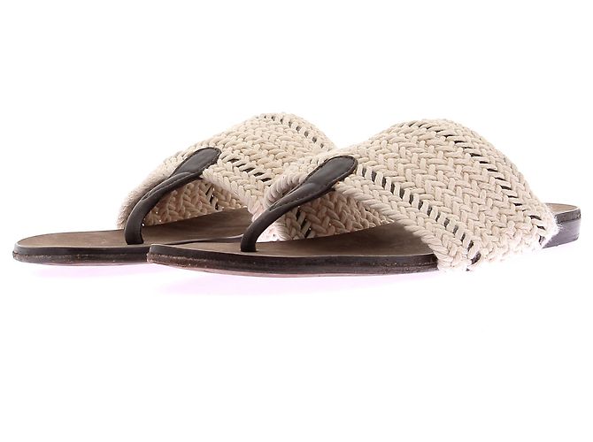 Autre Marque Sandali in pelle intrecciata Marrone