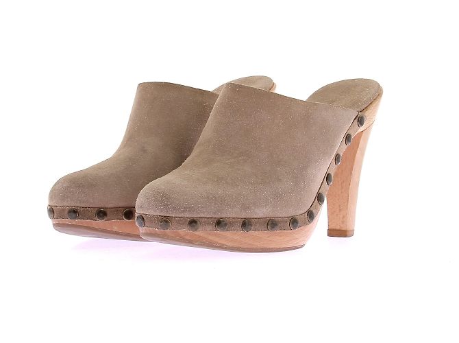 Ralph Lauren Clogs aus Wildleder in Camel Kamel