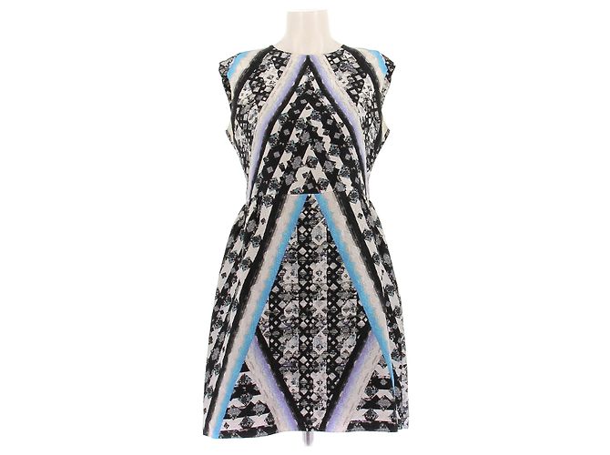 Peter Pilotto Vestido de seda estampada Preto