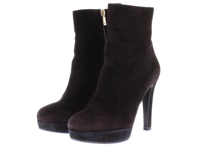 Autre Marque Bottines à talons en daim Black