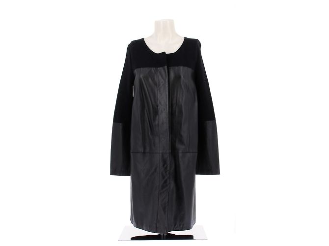 Casaco Christian Dior de couro e algodão preto