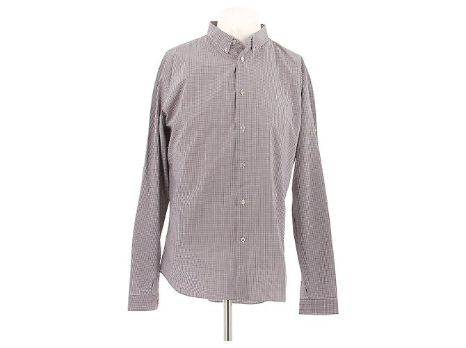 Camicia Dior a quadri rossa e blu in cotone Rosso