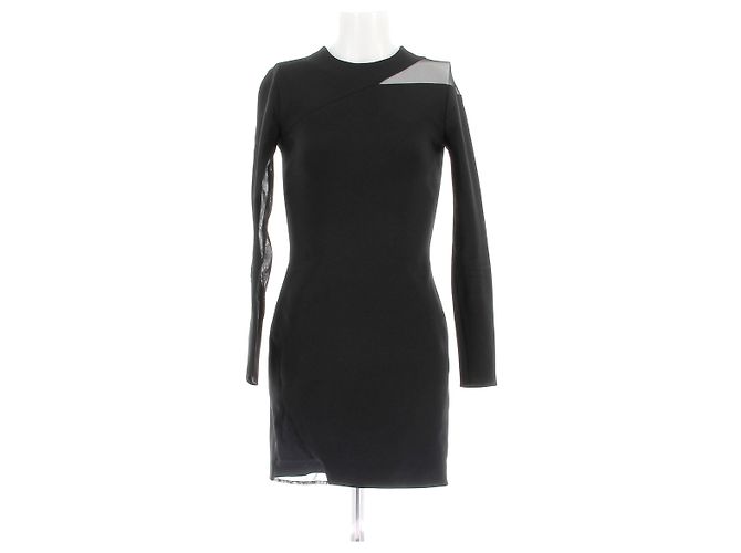 Thierry Mugler Schwarzes kurzes Kleid mit langen Ärmeln