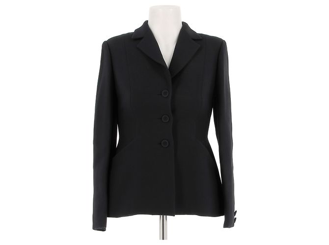 Christian Dior Bar Jacket Black Wool and Silk