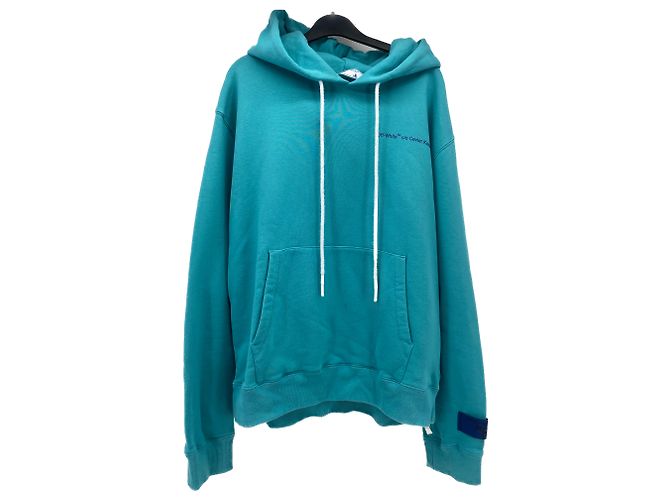 Off White Türkiser bedruckter Sweatshirt