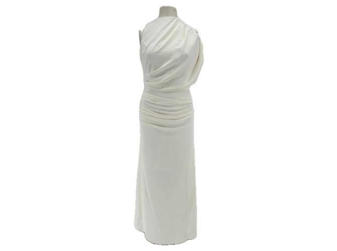 Autre Marque Vestido maxi plisado blanco