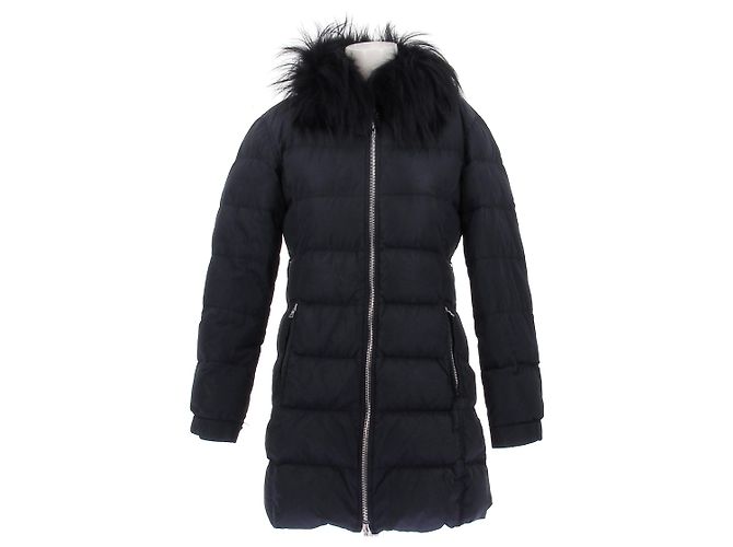 Prada Doudoune marine et fourrure Navy blue