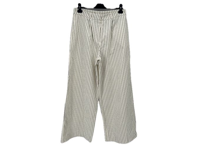 Autre Marque Pantalón blanco a rayas