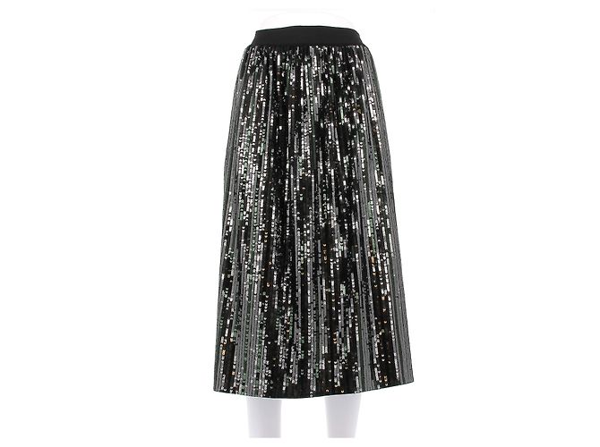 Bellerose Pailletten Rock Schwarz Midi