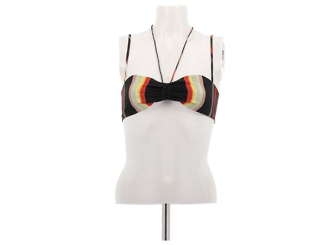 Autre Marque Top mini in seta con strisce colorate CHRISTOPHER ESBER Nero