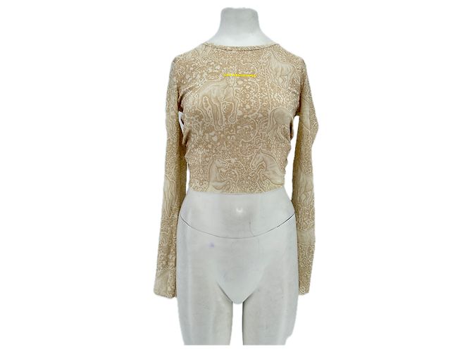Top halter estampado Les Benjamins Beige