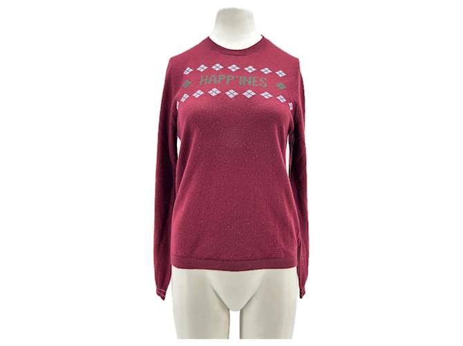 Autre Marque Bordeaux Wollpullover 