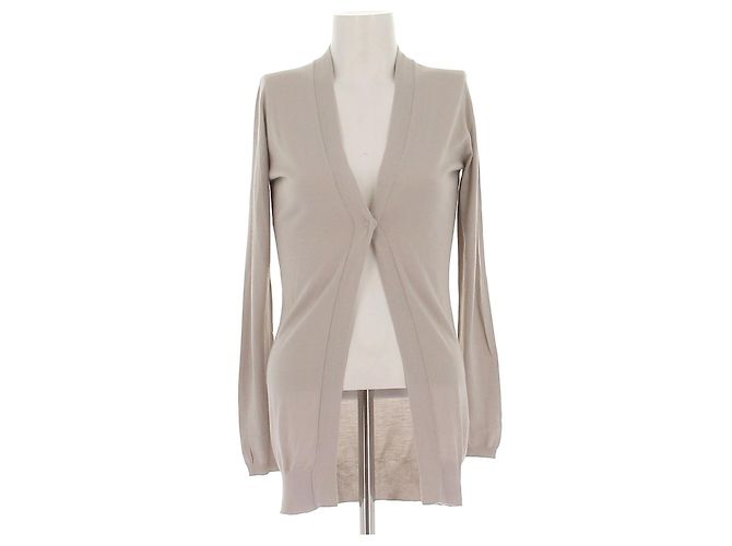 Brunello Cucinelli Chaleco beige de cachemira y seda