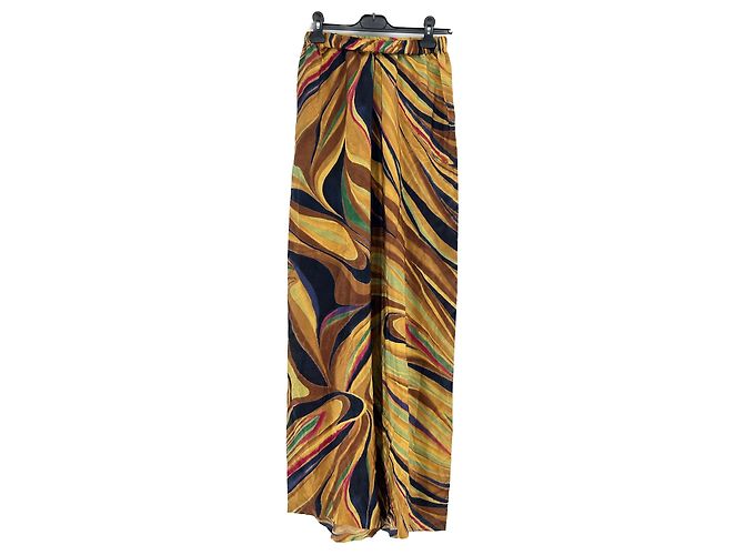 Autre Marque Pantalón de seda estampado Multicolor