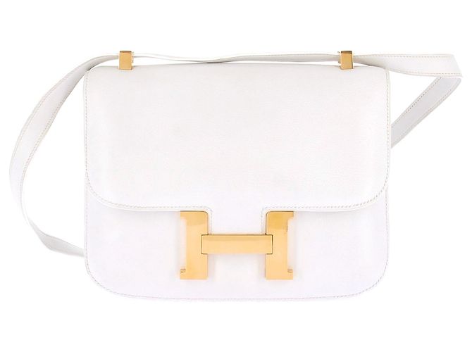 Trim Hermès Umhängetasche "Constance" Weiß