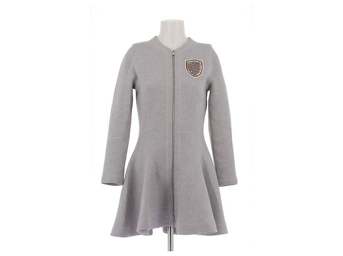 Christian Dior Wollkleid kurz grau
