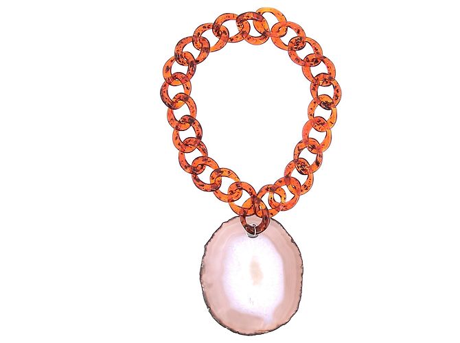Givenchy Collier pierre précieuse Marron