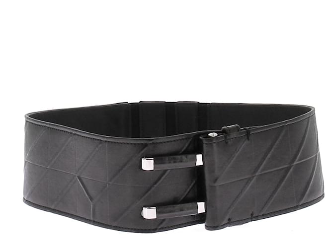 Yves Saint Laurent Ceinture en cuir noire 