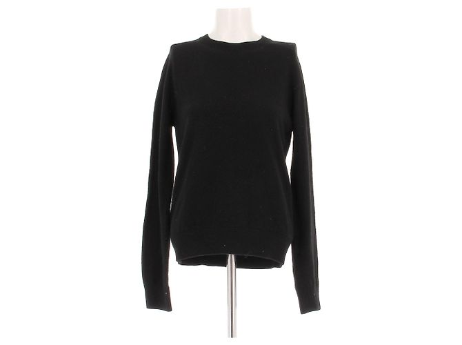 Saint Laurent Wollpullover mit langen Ärmeln Schwarz