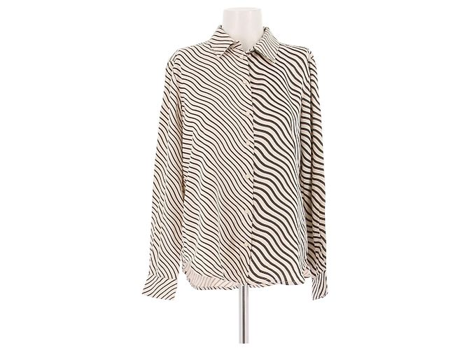 Camicia a righe French Connection crema e nera XXS Beige