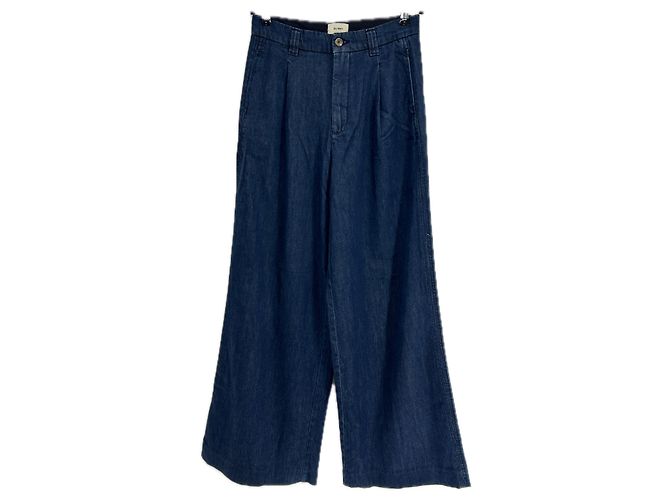 Autre Marque Pantalón marino efecto denim Azul marino