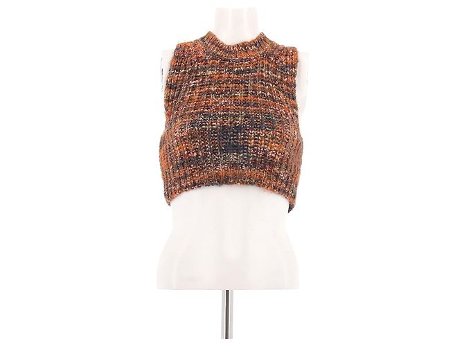 Acne Studios Ärmelloses Mesh Crop Top Orange