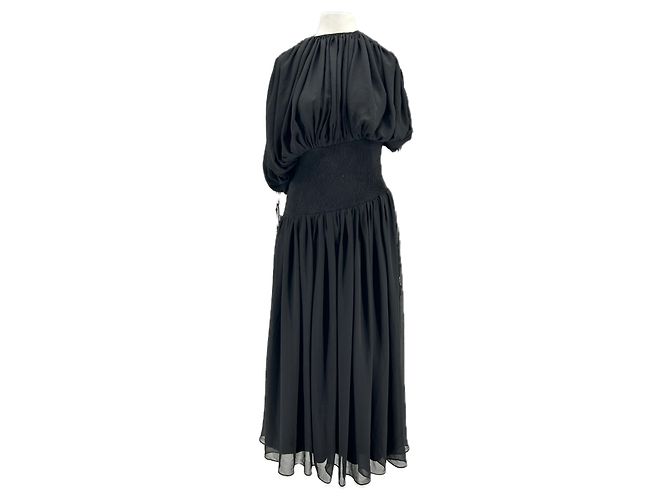 Leetha LEEM long black draped dress