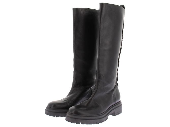 Autre Marque Botas altas de cuero negro ELLEME