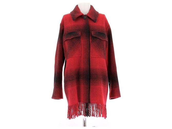 T By Alexander Wang Rot karierte Wolljacke