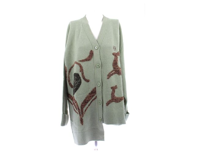 Loewe Kaki Wollcardigan Khaki