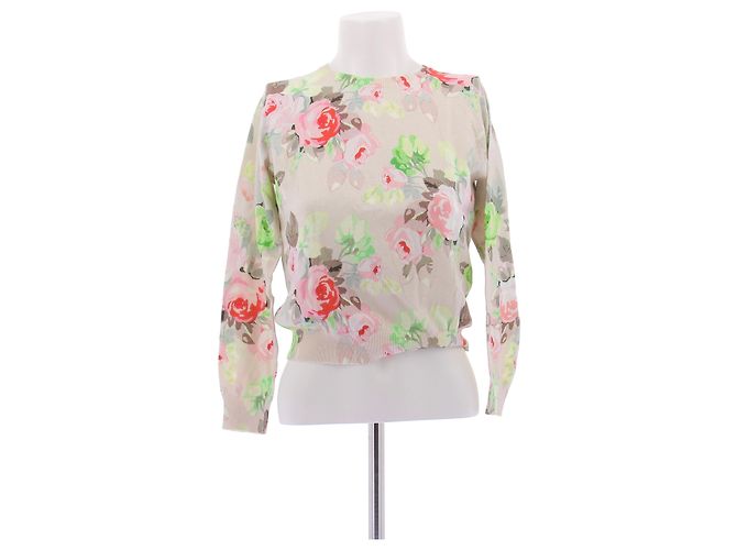 Carven Rosa Blumenpullover Baumwolle M Pink 
