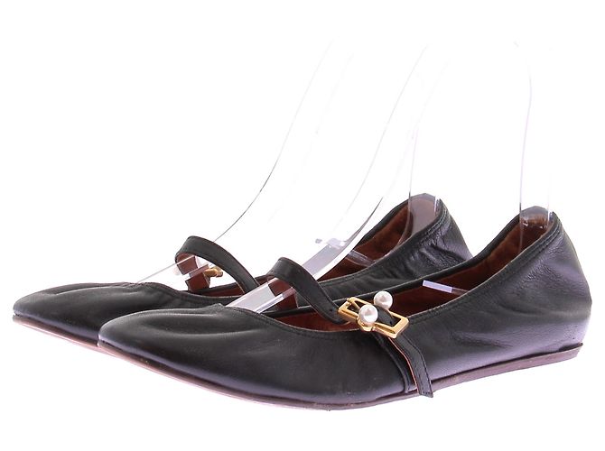 Lanvin Sapatilhas de couro pretas Preto