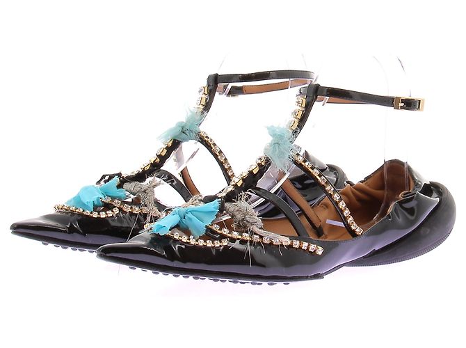Autre Marque Ballerine verniciate nere con strass Nero