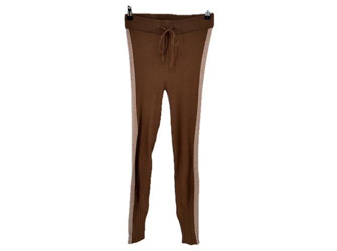 Autre Marque Legging canelado marrom
