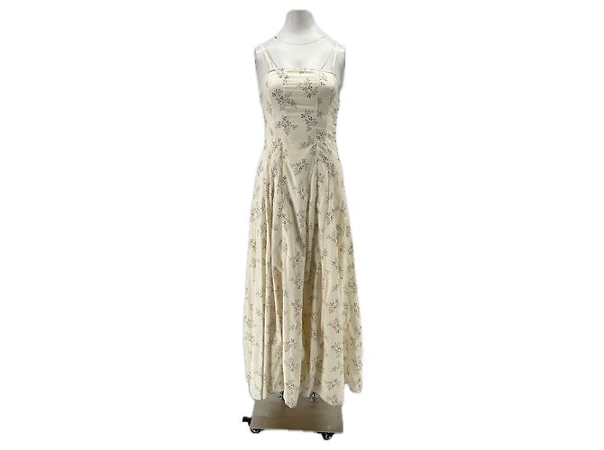 Autre Marque POSSE Blumenkleid aus Baumwolle Creme Beige