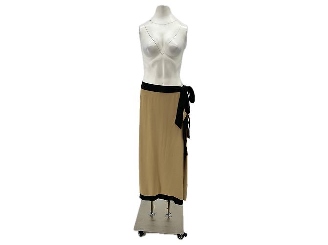 Massimo Dutti Beige Midirock