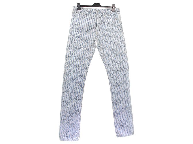 Christian Dior Monogramm Jeanshose Blau Baumwolle