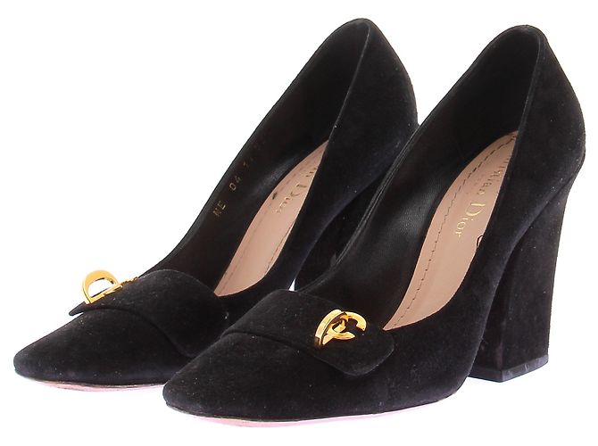 Dior Schwarze Wildleder-Pumps