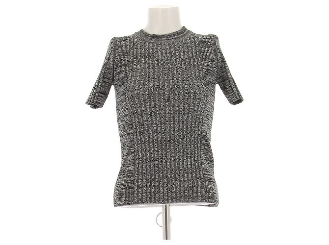 Top de lana a canalé gris Paco Rabanne