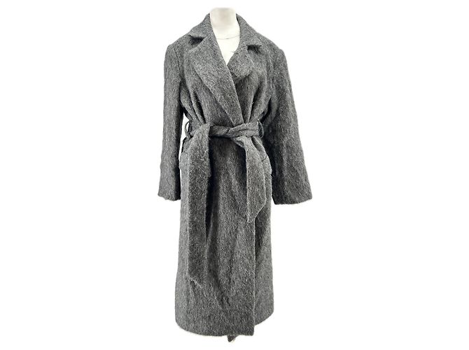 Autre Marque Abrigo largo gris en mohair