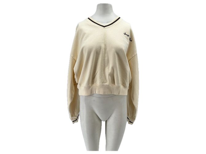 Autre Marque SPORT & RICH Cropped Pullover Ecru Baumwolle L Beige