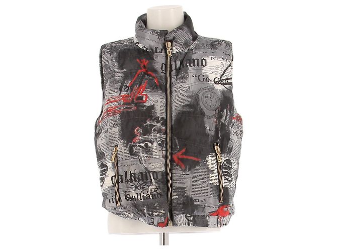 Galliano Ärmellose Daunenjacke Grau