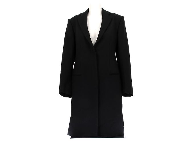 Alaïa Langer schwarzer Wollmantel