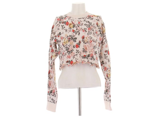 Paco Rabanne Wollpullover mit Blumenmuster Beige XS