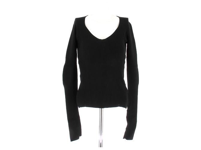 Bottega Veneta Top nero a maniche lunghe