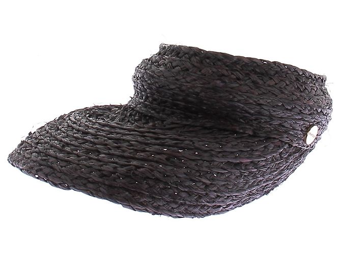 Seafolly Visiera in rafia nera Nero