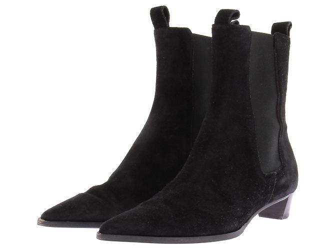 Aeyde Black Leather Ankle Boots Size 38
