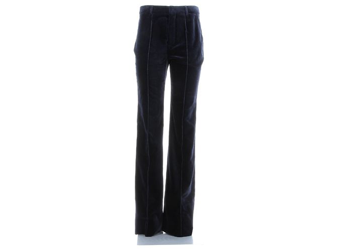 Saint Laurent Hosen aus Samt im Marineblau